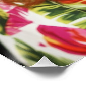 Funny Fluffy Dog with Hat, Glasses & Hawaiian Shir Poster (Ecke)