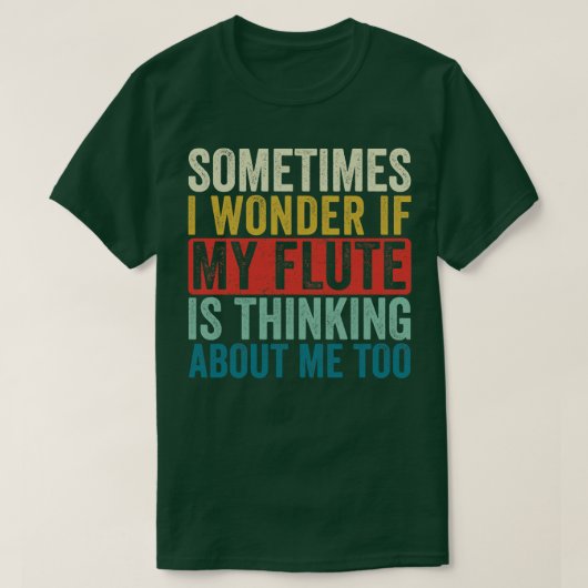 Funny Flute Retro Flutist Design T-Shirt (Design vorne)