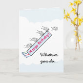 Funny Fly By Birthday Card Karte (Gelbe Blume)