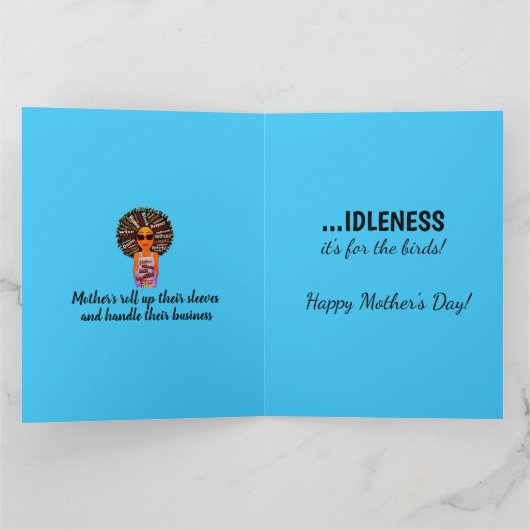 Funny Fly Word Art African American Mother Day Karte (Innenseite)