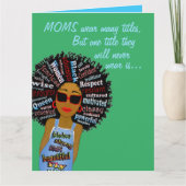 Funny Fly Word Art African American Mother Day Karte (Vorderseite)