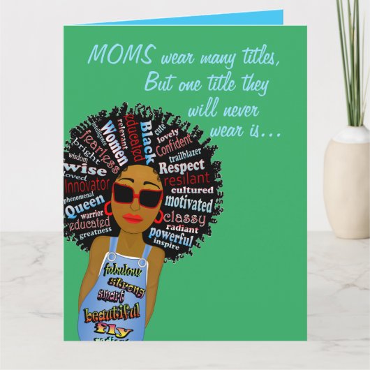 Funny Fly Word Art African American Mother Day Karte (Vorderseite)