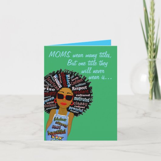 Funny Fly Word Art African American Mother Day Karte (Vorderseite)
