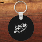 Funny Fly You Fools Wizard Santa Sleigh Reindeer C Schlüsselanhänger (Vorderseite)