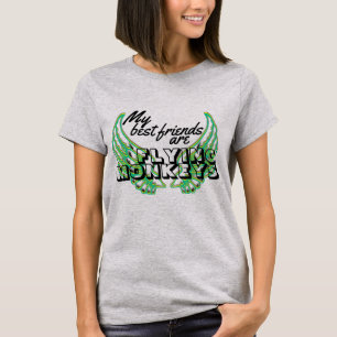Funny Flying Monkey Green Wings Custom Typografy T-Shirt