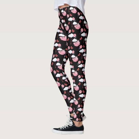 Funny Flying Pig Muster Leggings (Links)