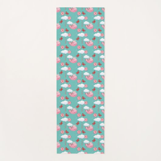 Funny Flying Pig Muster Yogamatte (Vorderseite)