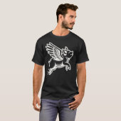 Funny Flying Pig Oink Aviator T-Shirt (Vorne ganz)