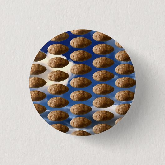 Funny Flying Potatoes Space Potato Photo Pinback Button (Vorderseite)