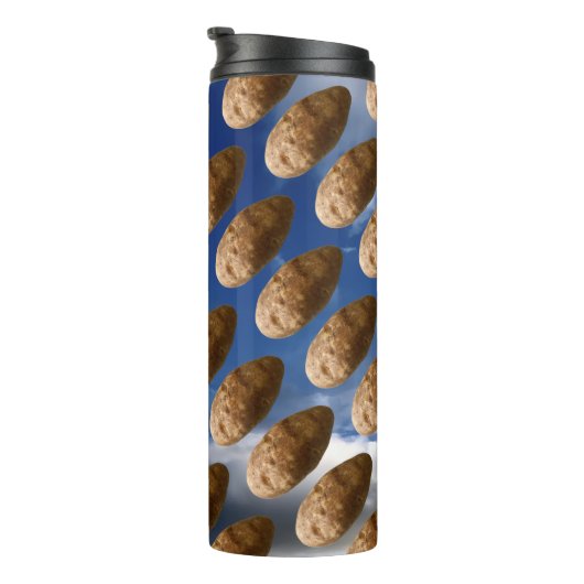 Funny Flying Potatoes Space Potato Photo Thermosbecher (Nach rechts gedreht)