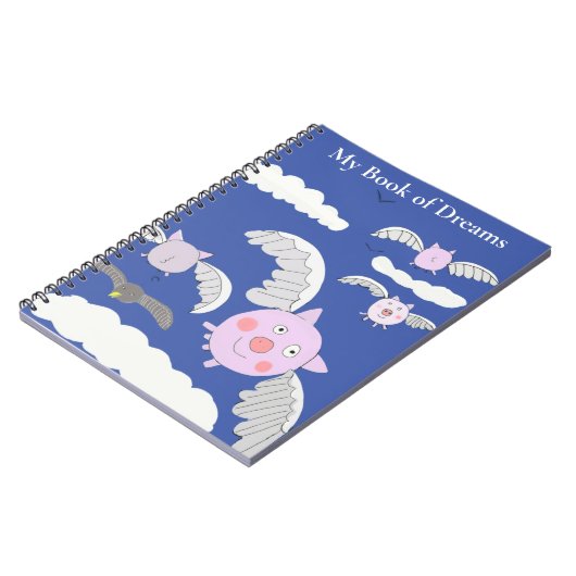 Funny Flying Schweine und bemused Crow Notizblock (Linke Seite)