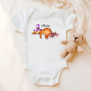 Funny Flying Sloth Hexe Baby Bodysuit Strampler