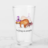 Funny Flying Sloth Hexenglas Glas (Rückseite)