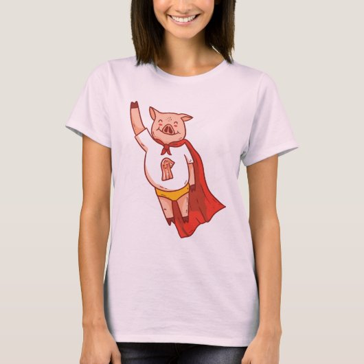 Funny Flying Super Pig T - Shirt (Vorderseite)