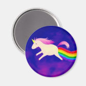 Funny Flying Unicorn Fargend a Rainbow Magnet (Vorderseite/Rückseite)