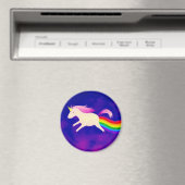 Funny Flying Unicorn Fargend a Rainbow Magnet (In Situ (Geschirrspüler))