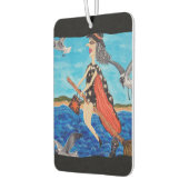 Funny Flying Witze Broom Cat Seagulls Beach Autolufterfrischer (Links)