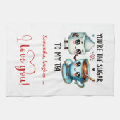 Funny Food Love Gift Kitchen Towel Personalized Geschirrtuch (Horizontal)
