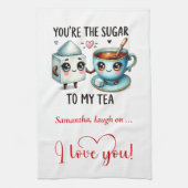 Funny Food Love Gift Kitchen Towel Personalized Geschirrtuch (Vertikal)