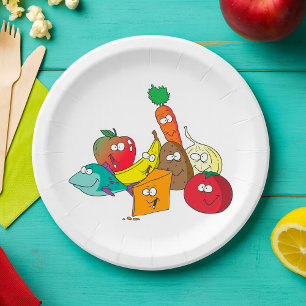Funny Food mit Gesichtern Pappteller