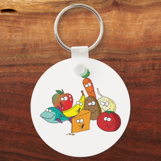 Funny Food mit Gesichtern Schlüsselanhänger (Vorderseite)