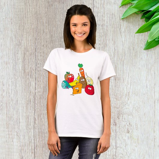 Funny Food mit Gesichtern T-Shirt
