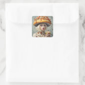 Funny Food Person Quadratischer Aufkleber (Tasche)