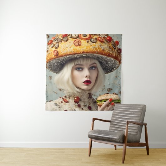 Funny Food Person Wandteppich (Beispiel)