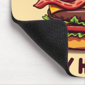 Funny Food Pub Bacon Lover Cheeseburger Design Mousepad (Ecke)