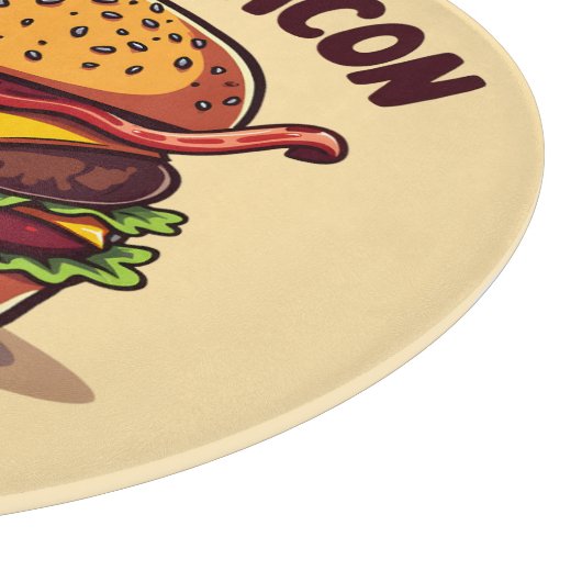 Funny Food Pub Bacon Lover Cheeseburger Design Schneidebrett (Ecke)