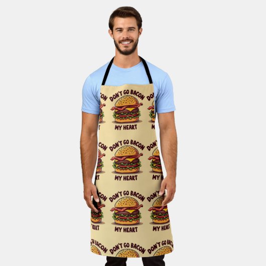 Funny Food Pub Bacon Lover Cheeseburger Design Schürze (Getragen)