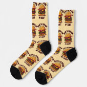 Funny Food Pub Bacon Lover Cheeseburger Design Socken (Linkes Detail)