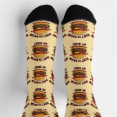 Funny Food Pub Bacon Lover Cheeseburger Design Socken (Oben)