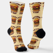 Funny Food Pub Bacon Lover Cheeseburger Design Socken (Gewinkelt)
