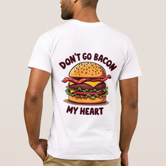 Funny Food Pub Bacon Lover Cheeseburger Design T-Shirt (Rückseite)