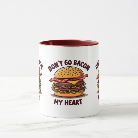 Funny Food Pub Bacon Lover Cheeseburger Design Tasse (Zentrum)