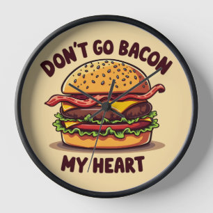 Funny Food Pub Bacon Lover Cheeseburger Design Uhr
