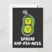 Funny Food Pub Pea Niedlich Gemüsesocke Glück Postkarte (Vorne/Hinten)