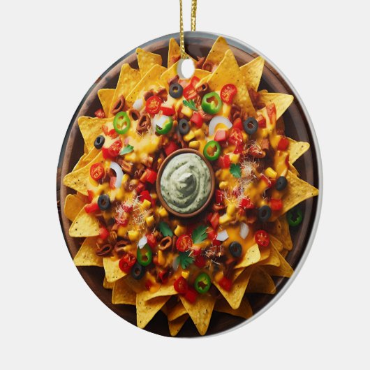 Funny Food Puff | Nacho Average Christmas Nachos Keramik Ornament (Links)