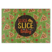 Funny Food Puff Slice Baby Retro Pizza Muster Schneidebrett (Vorderseite)