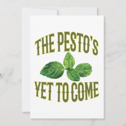 Funny Food Pun Card - Die Pesto's noch vor der Tür Einladung (Vorderseite)