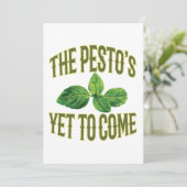 Funny Food Pun Card - Die Pesto's noch vor der Tür Einladung (Stehend Vorderseite)