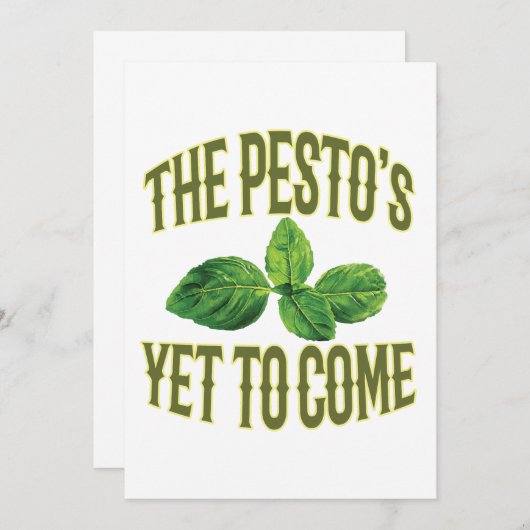 Funny Food Pun Card - Die Pesto's noch vor der Tür Einladung (Vorne/Hinten)