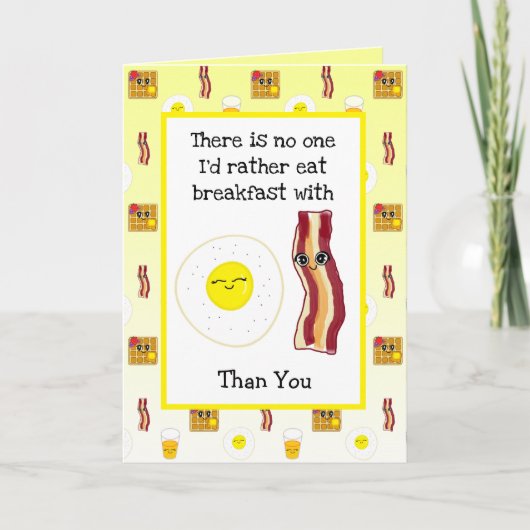 Funny Food Puns, Eier und Bacon Valentinstag Karte (Vorderseite)