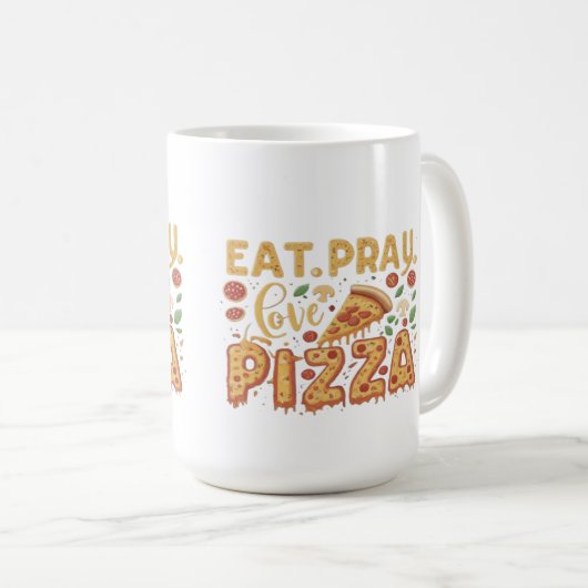 Funny Food Tasse - Pizza: Ein Stück vom Himmel (VorderseiteRechts)