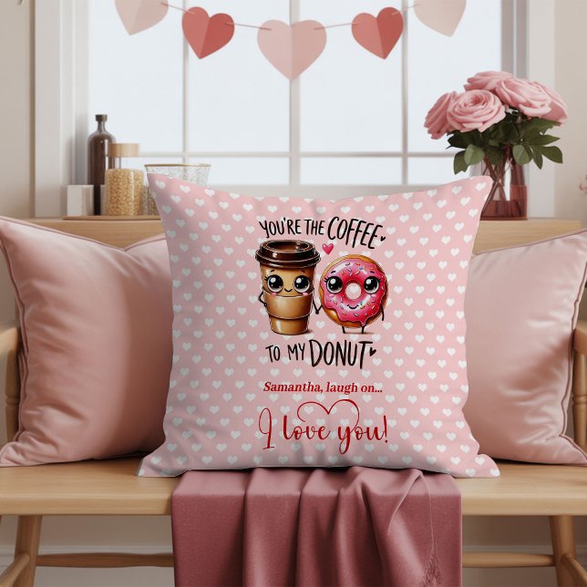 Funny Food Valentine Pillow with Custom Name Kissen (Funny Food Valentine Pillow with Custom Name)