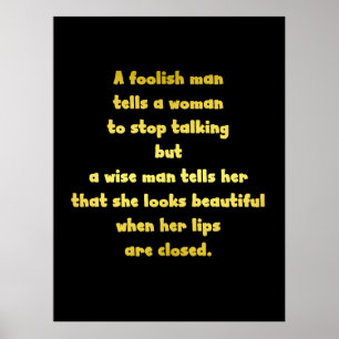 Funny Foolish und Wise Man Joke Poster