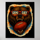 Funny Football Bear With Sungles, Game Day Bear Poster (Vorne)