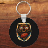 Funny Football Bear With Sungles, Game Day Bear Schlüsselanhänger (Vorderseite)