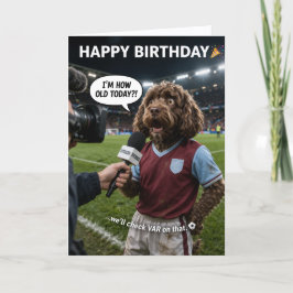 Funny Football Birthday Card VAR Joke Dog Karte